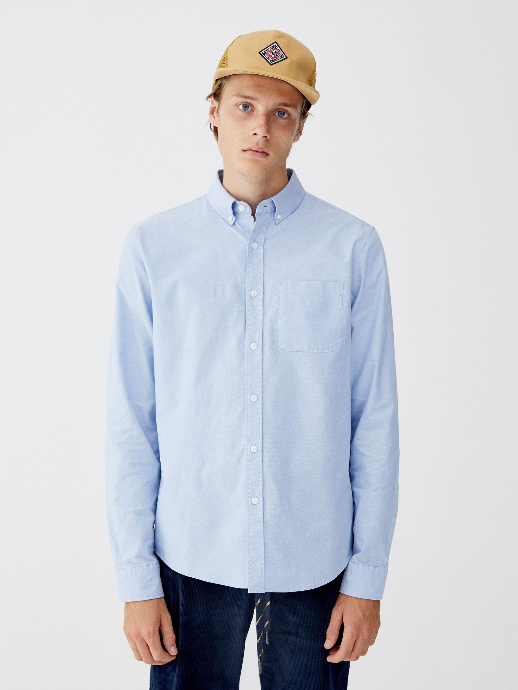 

Рубашка Pull & Bear 9471/507/403-ACUP L Голубая