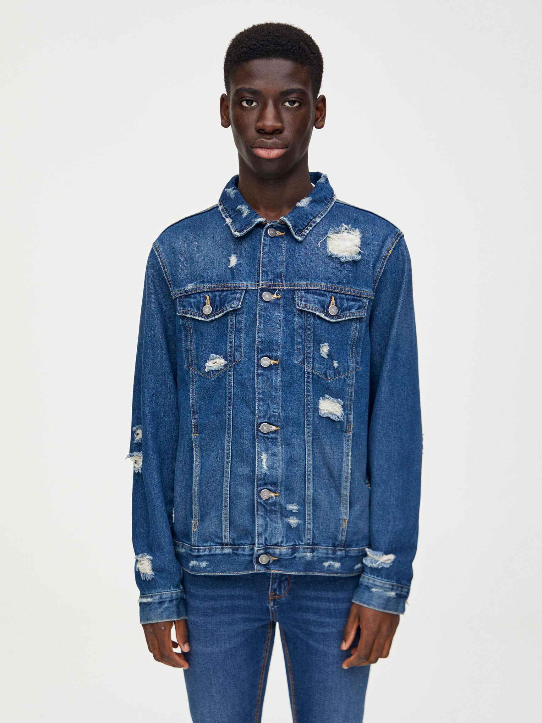 

Джинсовая куртка Pull & Bear 5716/704/407-ACXD S Синяя