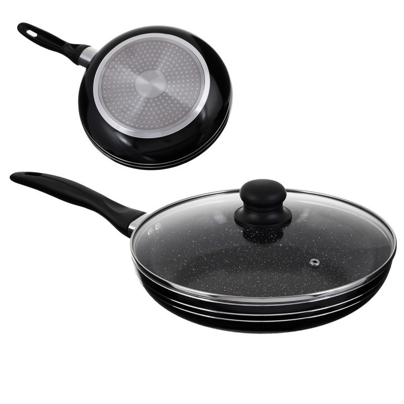 

Сковорода UNIQUE UN-5166 + крышка 28 см с антипригарным покрытием круглая Черная