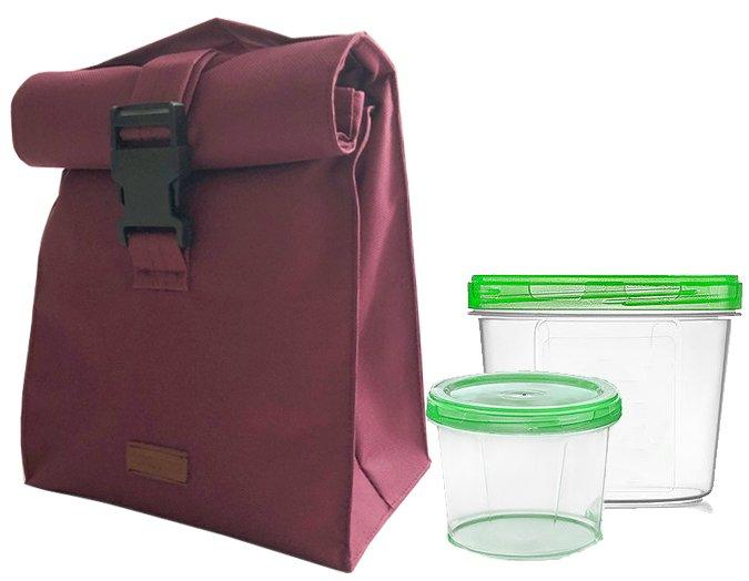 

Ланч бег для обеда с судочками Organize LBag-Wine винный original