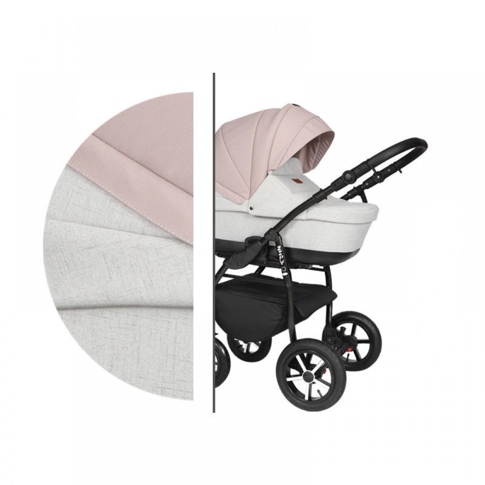 

Коляска универсальная 2 в 1 Baby Merc Zipy Q ZQ/138B Белый/Розовый на черной раме с дождевиком + москитная сетка, чехлы и сумка для мамы