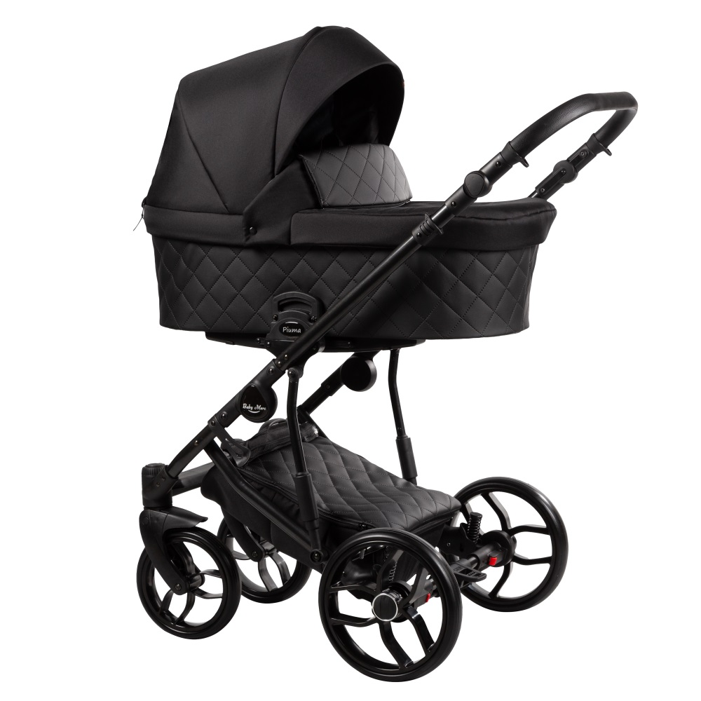 

Коляска универсальная 2 в 1 Baby Merc Piuma 04B Черный с дождевиком и матрасом + москитная сетка, чехлы и сумка для мамы