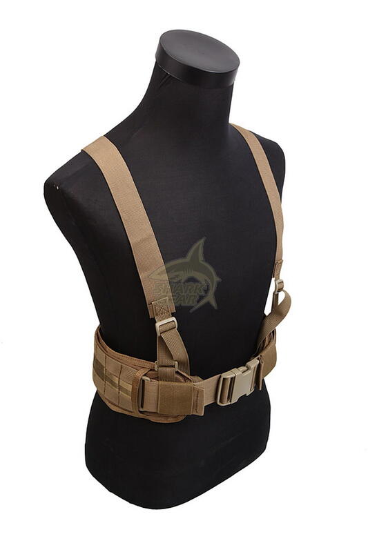 

Тактический пояс молле с подтяжками Shark Gear Molle Cummerbund with Y-shape Suspender 30002002, 900D Medium, AT FG ( Атакс ФГ)