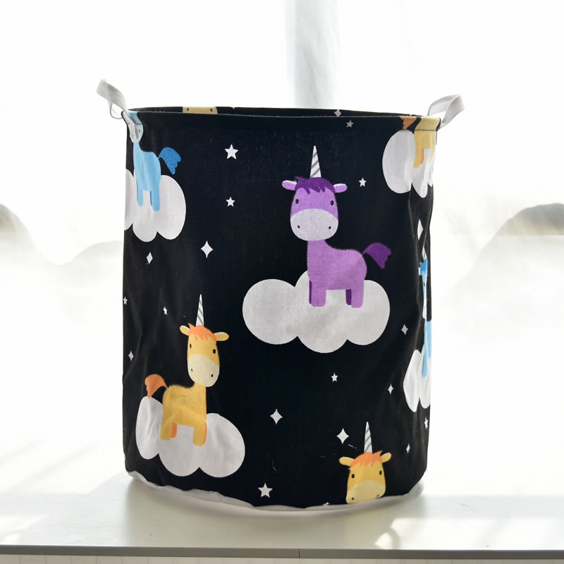 

Корзина для игрушек, белья, хранения Единороги на облаках Berni Home Черный (52299)
