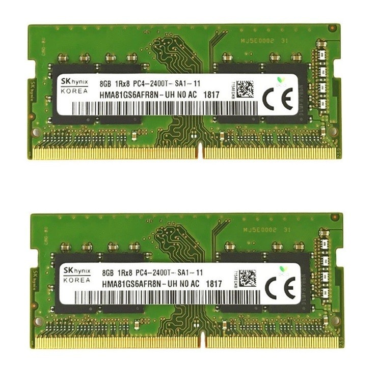 

Оперативная память Hynix SODIMM 16Gb (2*8Gb) DDR4-2400MHz PC4-19200 CL17 (HMA81GS6AFR8N-TF) Refurbished