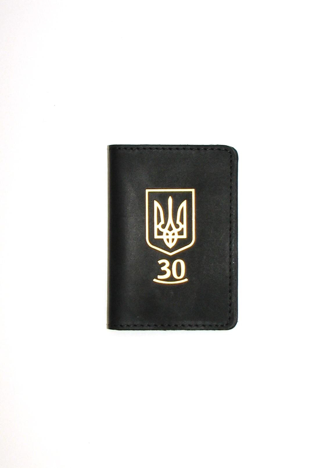 

Мини обложка для документов (ID паспорт) черная DNK Leather Украина 30 лет