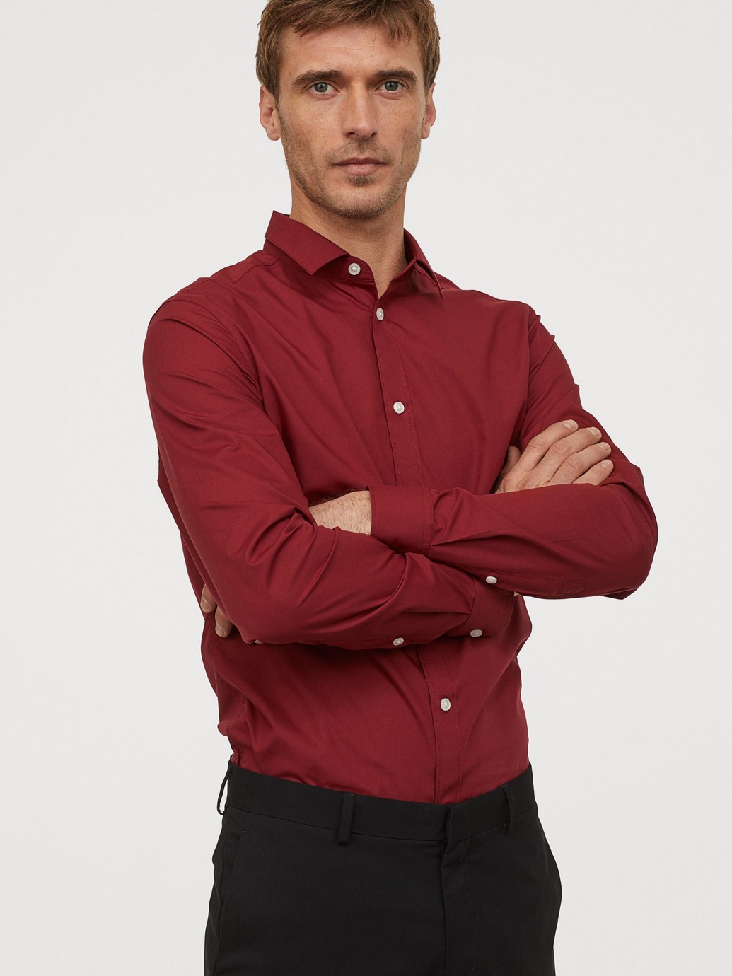 

Рубашка H&M 0781758 S Бордовая