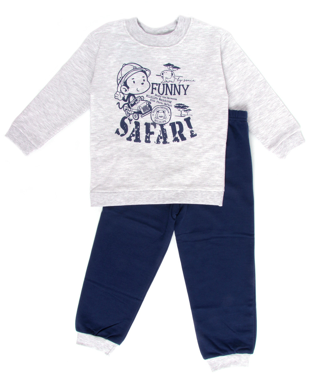 

Піжама "Сафарі" Соня світло-сірий меланж,синій 6278 490201, 92 (2 роки)