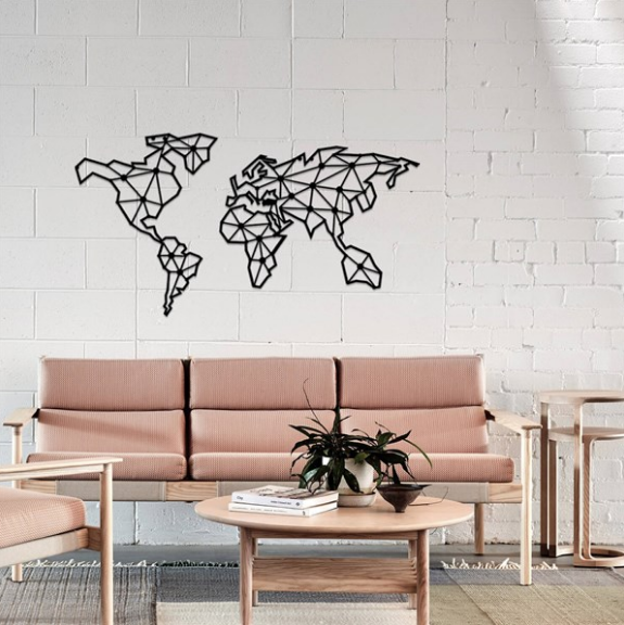 

Декор для стен. Панно из металла "Карта мира 08" 114*86 см