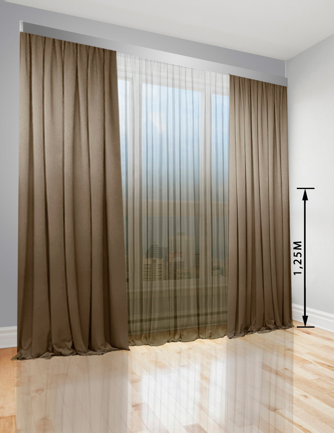 

Комплект штор Di&Di Микровелюр Градиент 150х270 2 шт Тюль Градиент Батист прозрачный 300х270 переход от Светло-коричневого в Белый