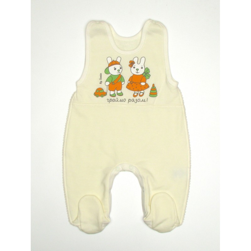 

Напівкомбінезон (повзунки на кнопках) Соня молочний 5518 020204, 56-62 (0-3 міс)