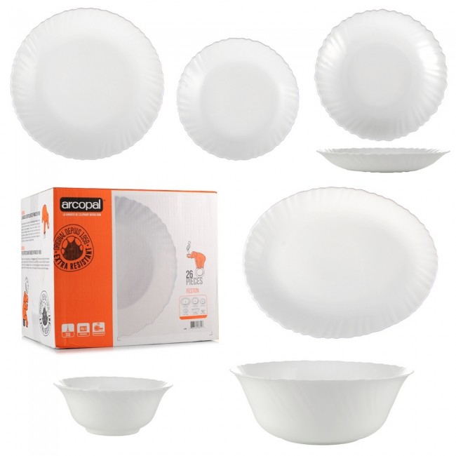 

Столовый сервиз Feston Arcopal White 38 предметов