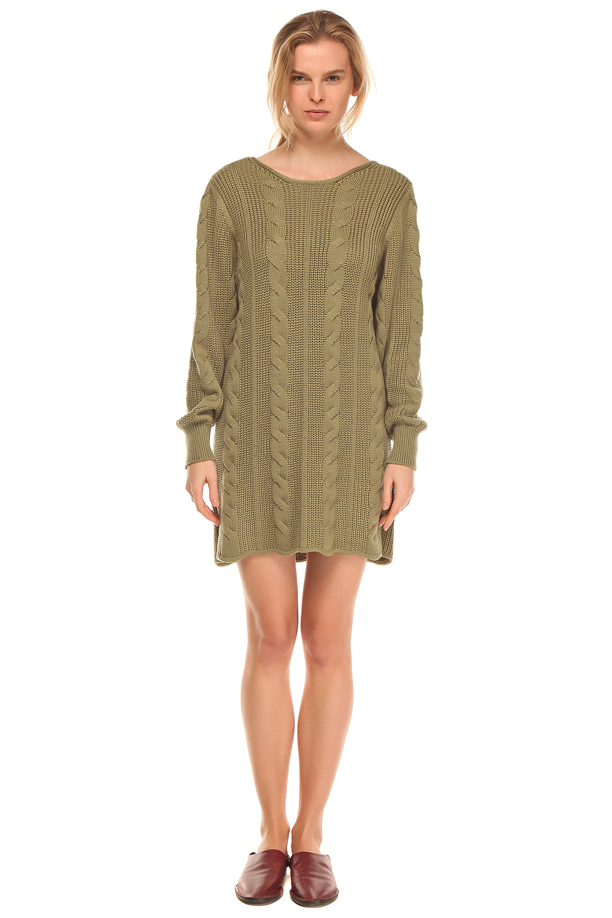 

Платье свитер Viamaro зелёное  #0195L, Платье свитер Viamaro зелёное one size #0195L