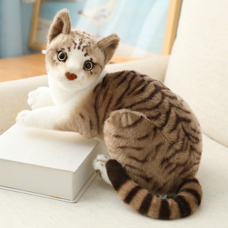 

Мягкая игрушка Cat реалистичный кот 30см, коричневый