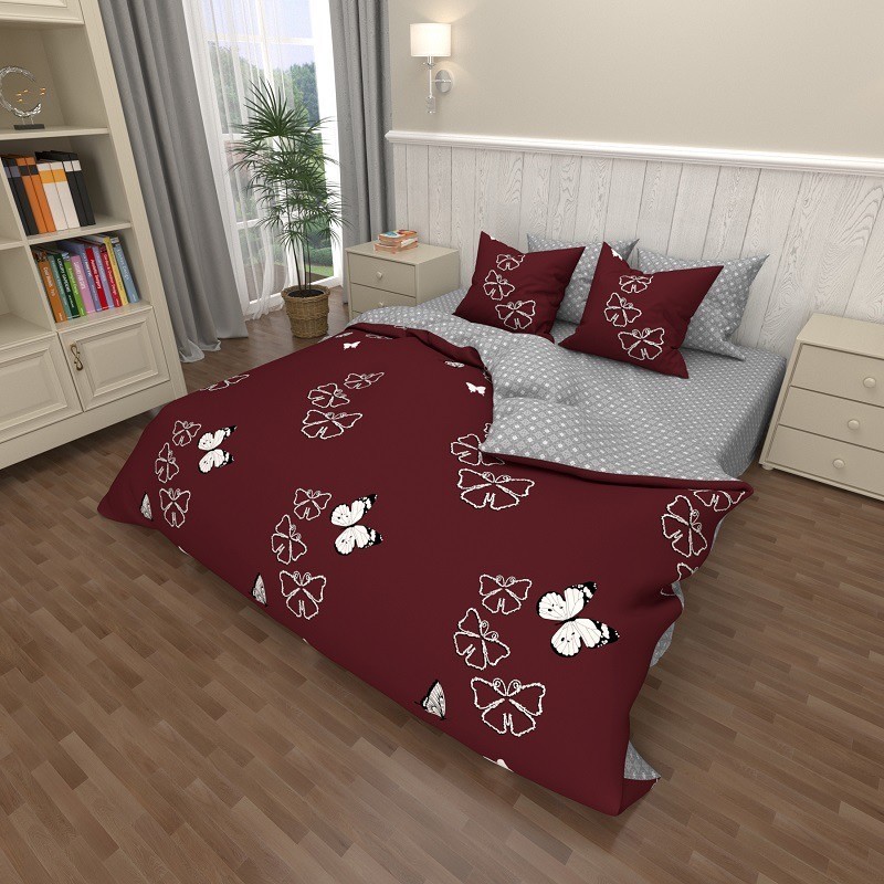 

Комплект постельного белья Бязь Premium Бабочка (простыня на резинке) Семейный 150*215 (2 шт)