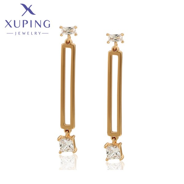 

Серьги Xuping с белыми фианитами позолота 18К 10007533