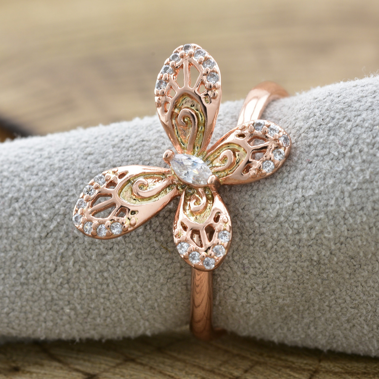 

Кольцо Xuping 12677 ширина 11 мм фианит позолота РО19