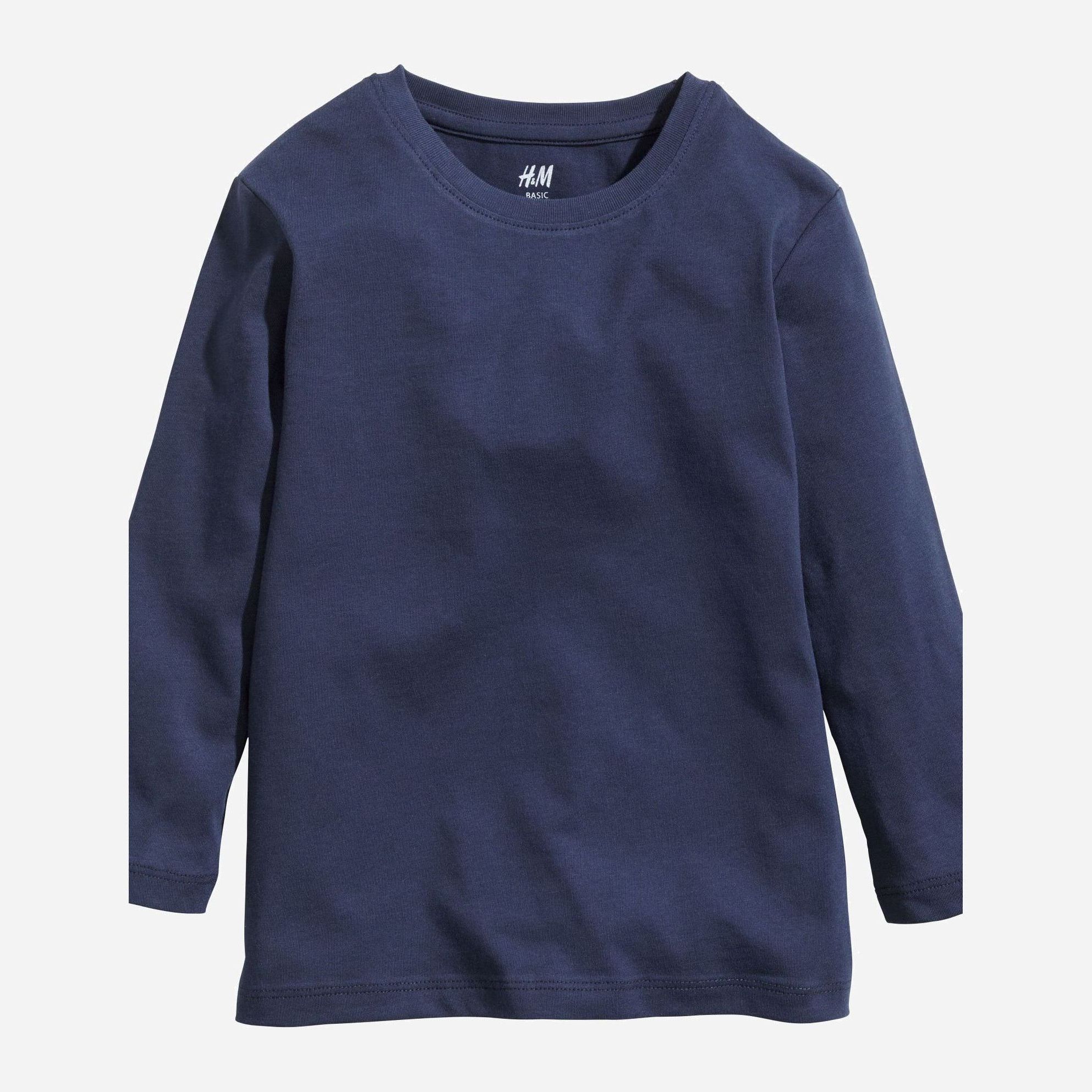 

Футболка с длинными рукавами H&M 0199019 134-140 см Темно-синяя