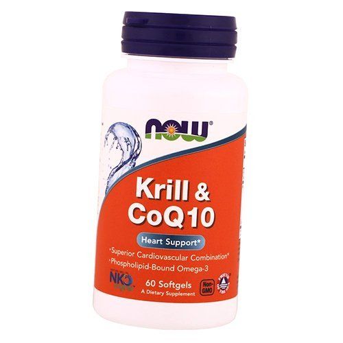 

Омега 3 с Коэнзимом, Krill & CoQ10, Now Foods 60гелкапс (67128022)