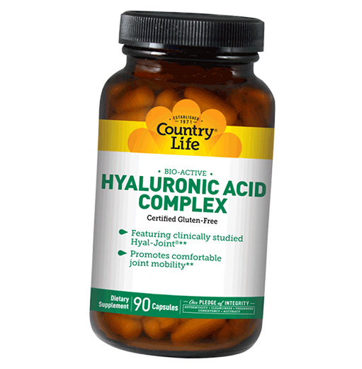 

Гиалуроновая кислота, Bio-Active Hyaluronic Acid Complex, Country Life 90капс (68124005)