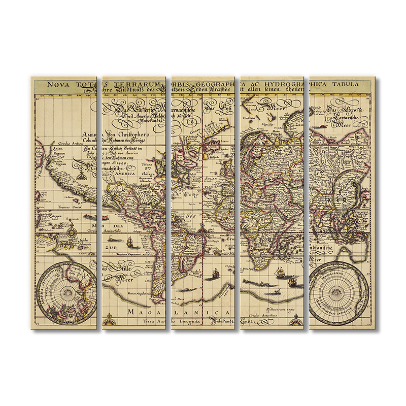 

Винтажная карта Artel «Новая звезда Tabula Geographica Ac» 5 модулей 90x135 см