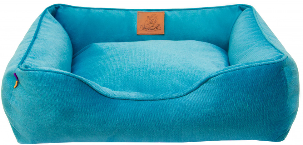 

Лежак з бортами для котів та собак від "Бегемотъ" Велюр Аквамарин, розмір S