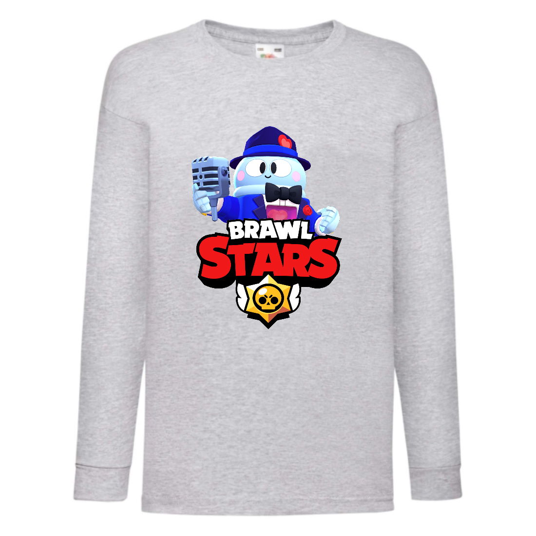 

Лонгслив реглан Brawl Stars Lou Singer (Бравл Старс Лу Певец) серая (BRST gry) 128 см