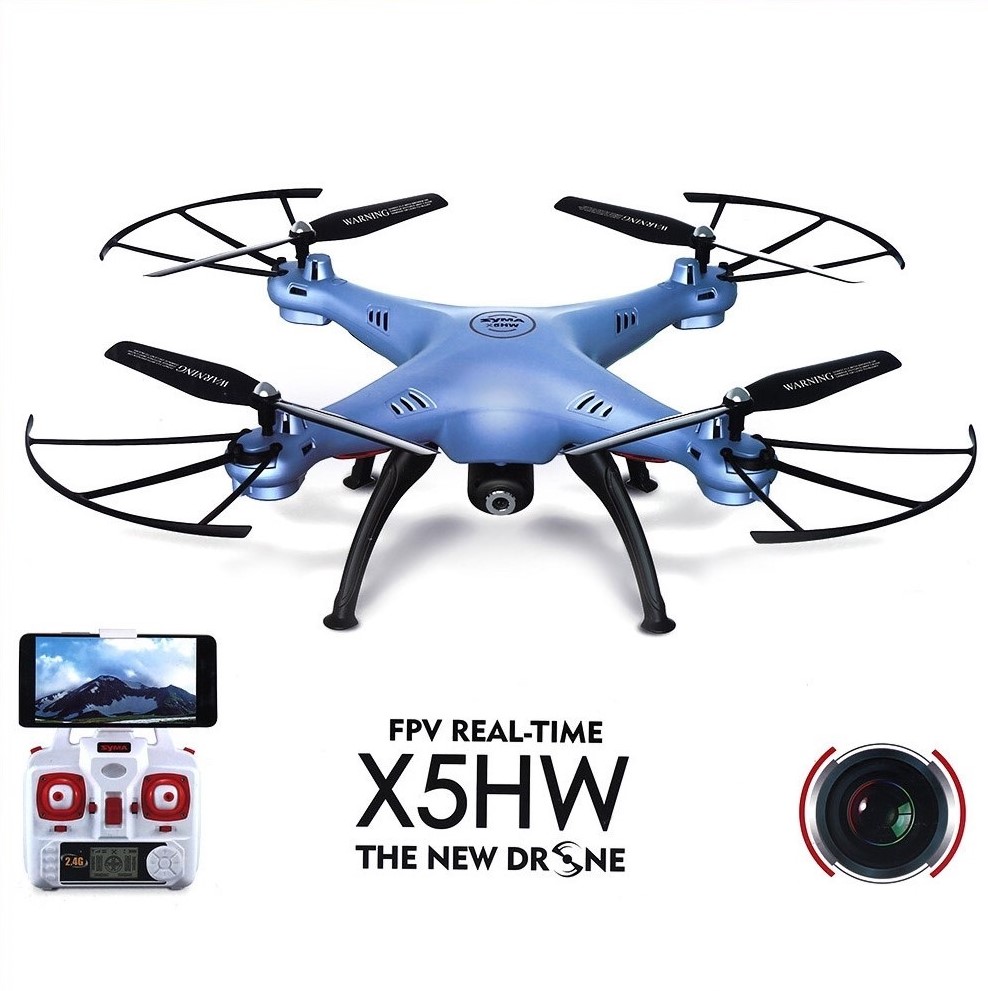

Радиоуправляемый квадрокоптер Syma X5HW с Wi-Fi FPV камерой и барометром 4CH 2.4G . Дрон на пульте. Cиний