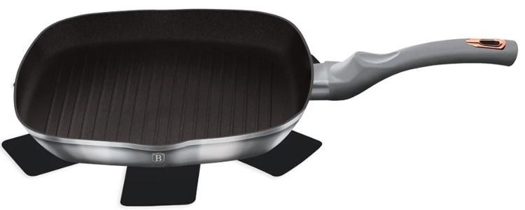 

Сковорода-гриль алюминиевая Berlinger Haus Moonlight Edition 28 х 28 см 2.1 л без крышки, с индукционным дном и титановым антипригарным покрытием (BH-6004)