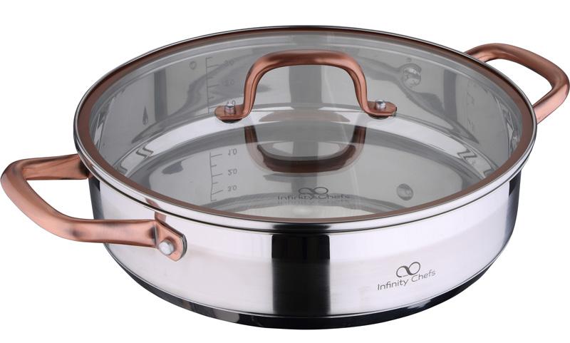 

Сотейник из нержавеющей стали Bergner Infinity Chefs Ø28 см 3.8 л с крышкой и индукционным дном (BGIC-3503)