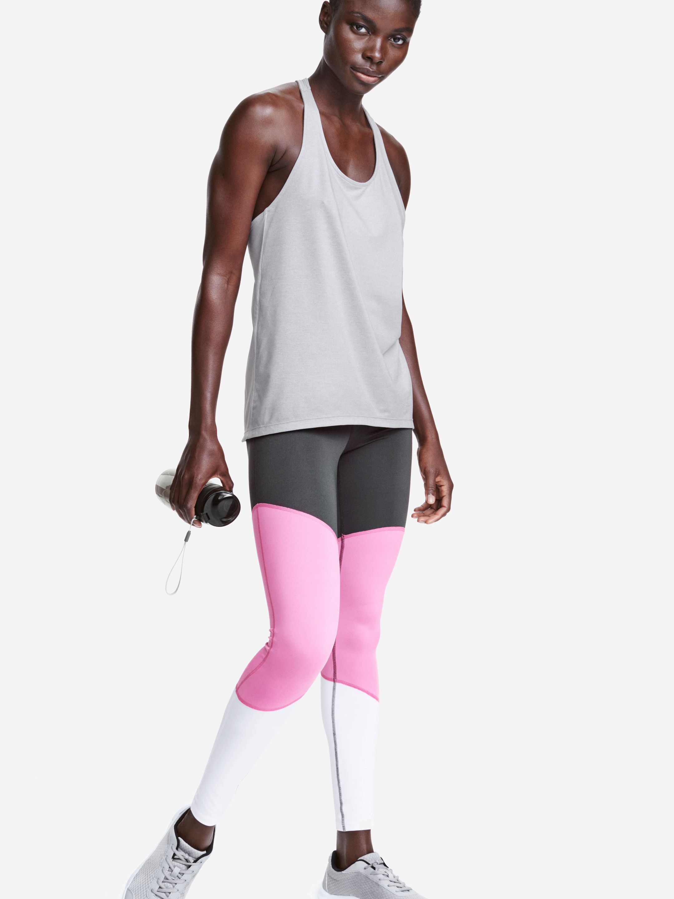 

Спортивные леггинсы H&M 3391813-ABFF M Серые с розовым и белым