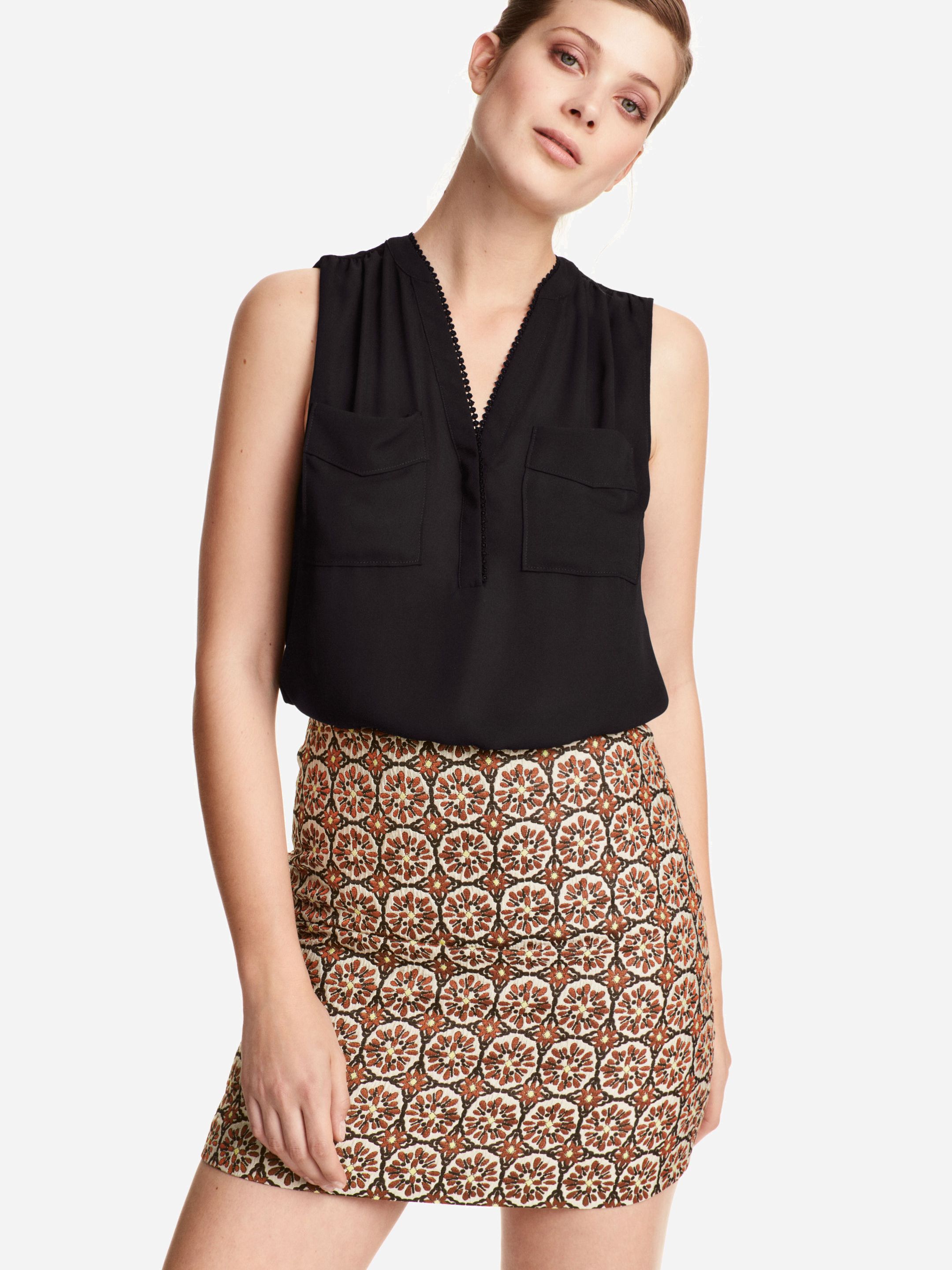 

Юбка H&M 3958814-ADRG 40 Светло-бежевая с разноцветным