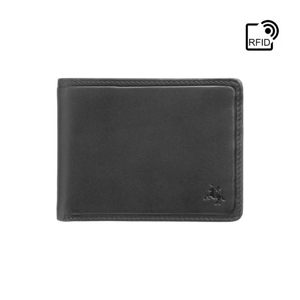 

Кошелек мужской Visconti PLR72 Segesta c RFID (Black-Steel Blue)