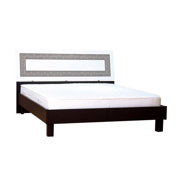 

Двуспальная кровать из ЛДСП Бася новая Олимпия 160х200 черный/белый цвет Світ Меблів комплектация (без каркаса и матраса)