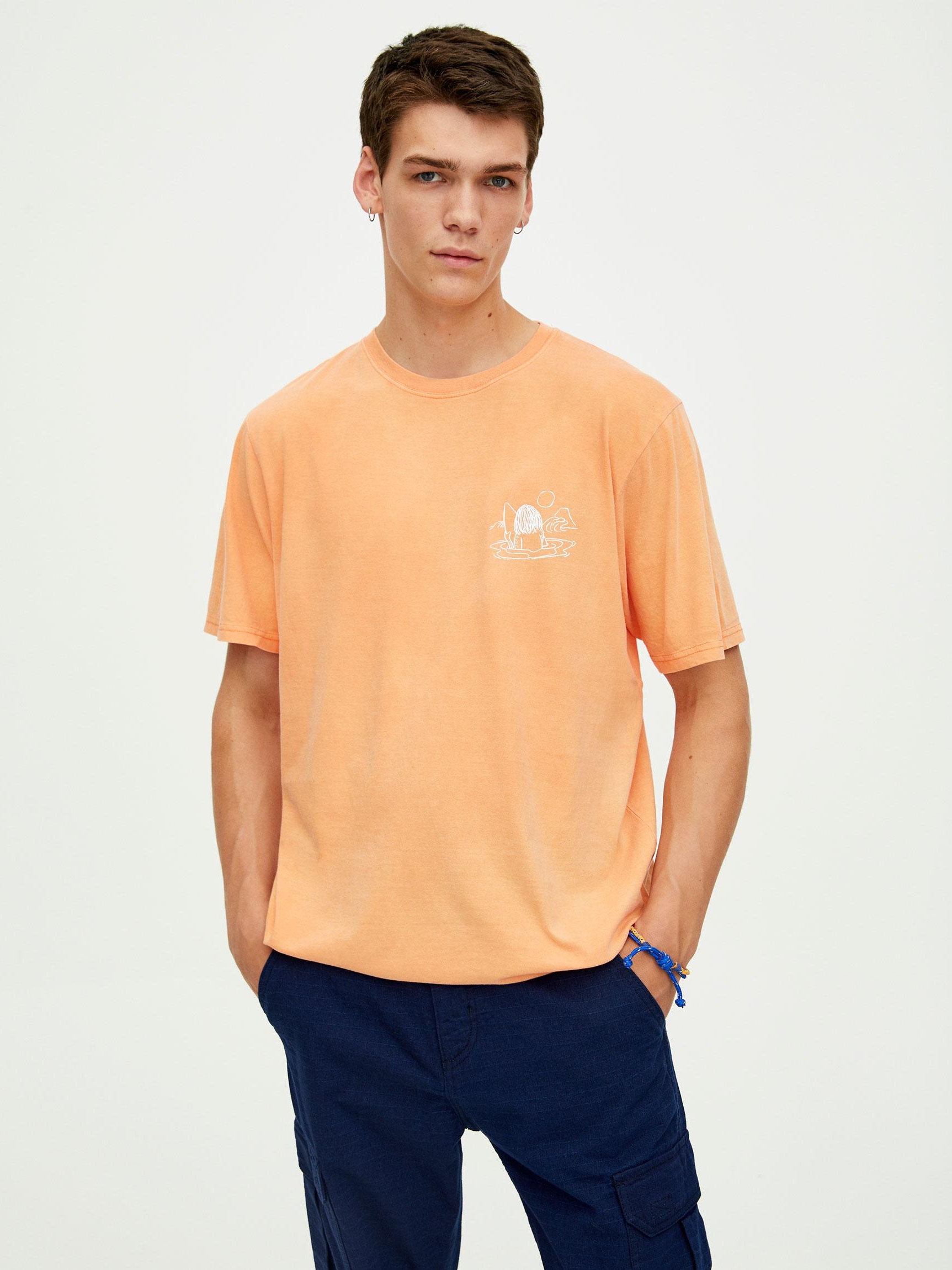 

Футболка Pull & Bear 9230/511/615-ACVZ M Персиковая