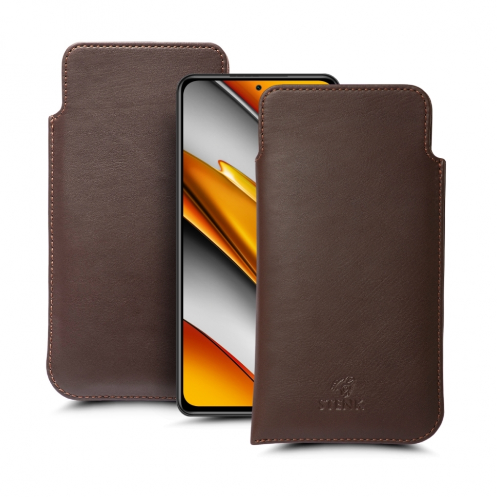 

Футляр Stenk Elegance для Xiaomi Poco F3 Коричневый