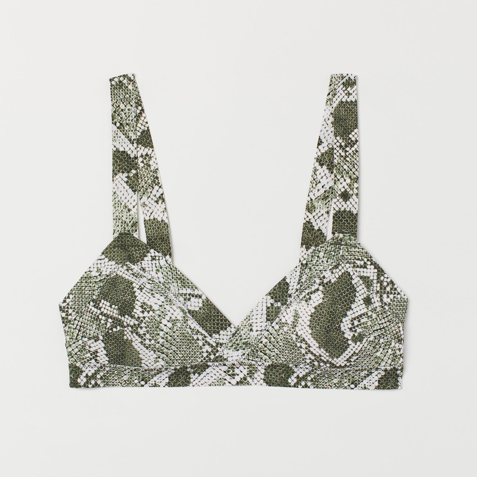

Верхняя часть купальника H&M 7447869-AENT 32 Белый/Зеленый в узоры