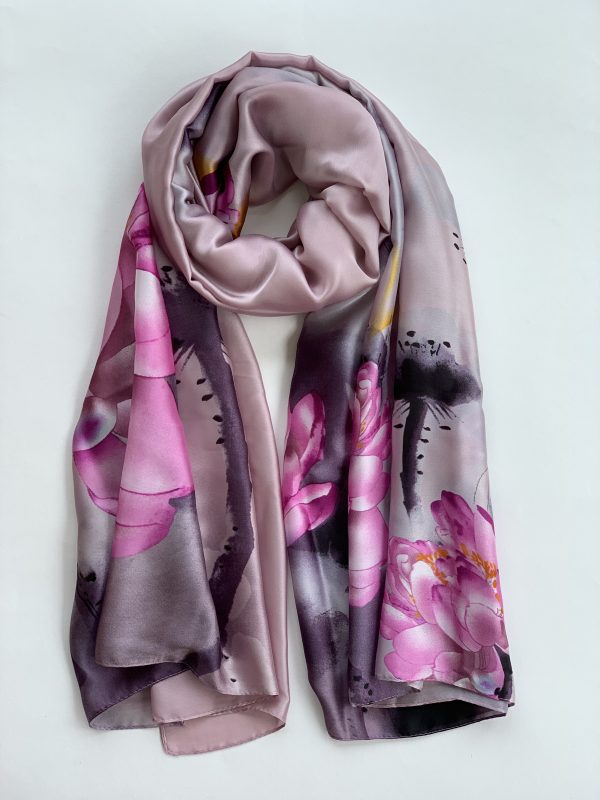 

Шарф шелковый лотос Fashion Scarves FS007 фиолетовый
