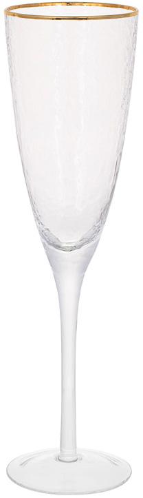 

Набор 4 фужера Donna Ice бокалы для шампанского 280мл, стекло с золотым кантом