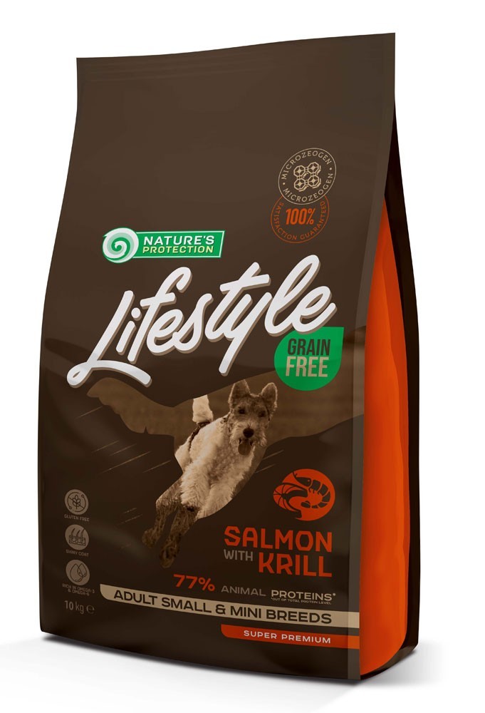 

Сухой корм для собак мелких пород Nature's Protection Lifestyle Grain Free Adult Small & Mini Breeds Salmon with Krill 10 кг