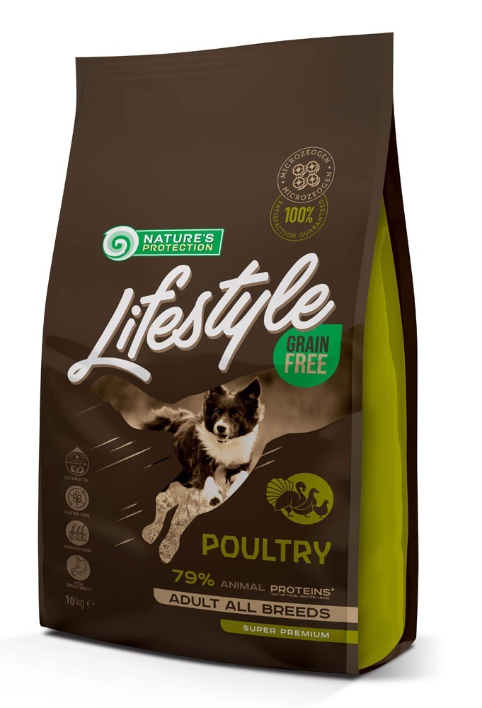 

Сухой корм для собак всех пород Nature's Protection Lifestyle Grain Free Poultry Adult All Breeds с домашней птицей 10 кг