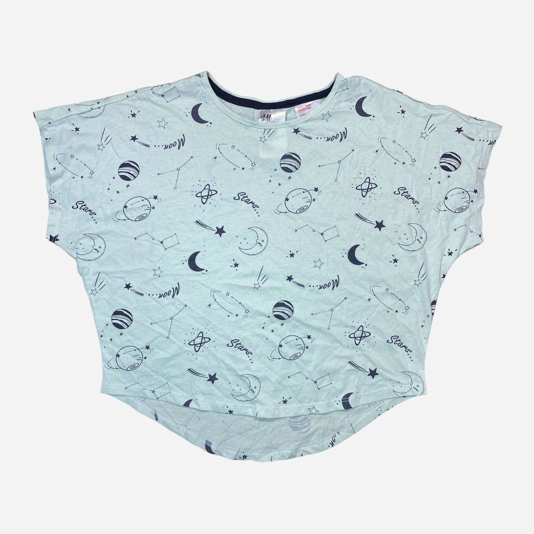 

Футболка пижамная H&M 628341 134-140 см Светло-серая