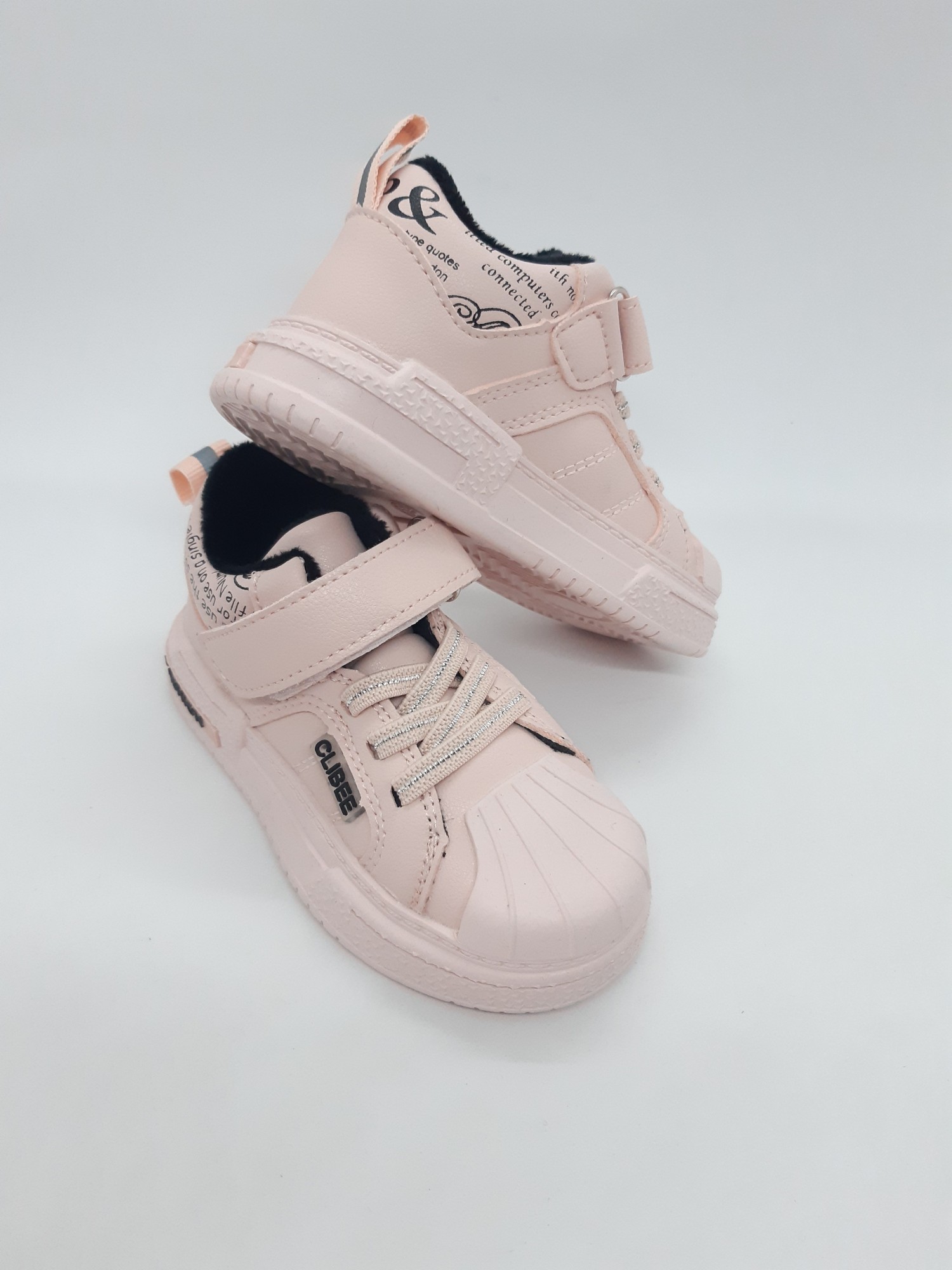 

Утепленные кроссовки на девочку Clibee розовые с черным Kr-0069 24 р 15,5 см