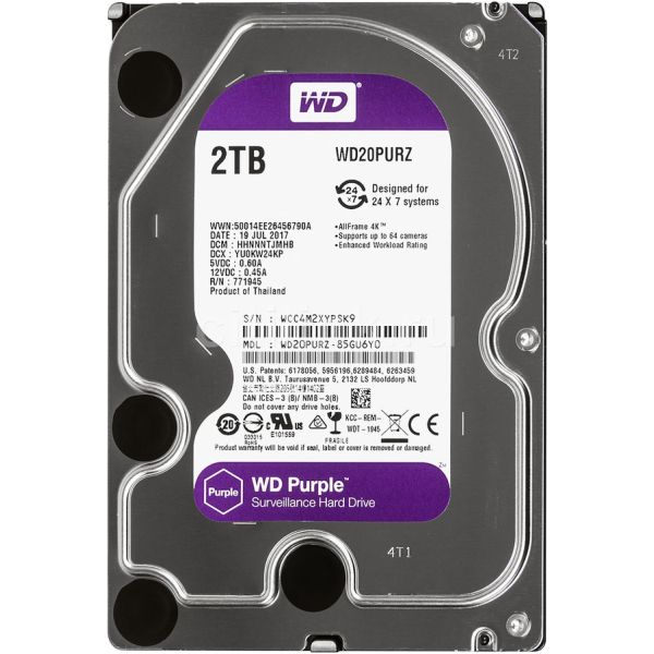 

Жесткий диск 2TB Western Digital WD20PURZ для видеонаблюдения (106944)