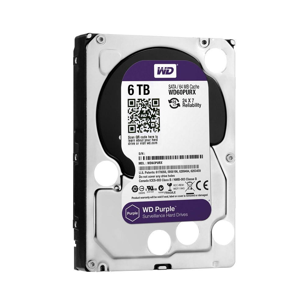 

Жесткий диск 6TB Western Digital WD60PURX для видеонаблюдения (109983)