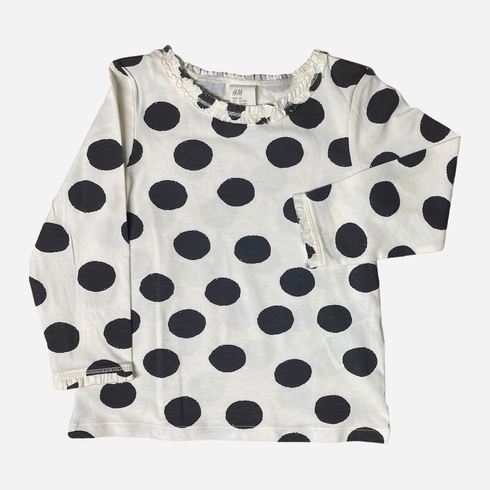 

Футболка с длинными рукавами H&M 644678 86 см Белая (KZ2000001054758)