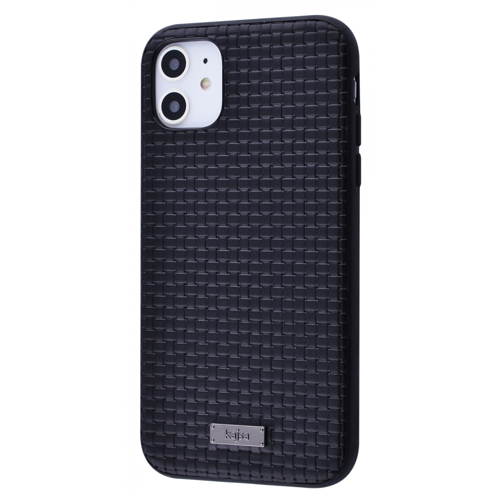 

Чехол Kajsa Weaving Pattern Series (Genuine Leather) iPhone 11 black Черный