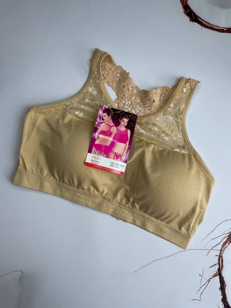 

Топ с кружевом Donna Moda размер 80В Бежевий