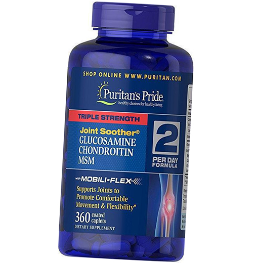 

Глюкозамин Хондроитин МСМ, Triple Strength Glucosamine Chondroitin and MSM, Puritan's Pride 360каплет (03367009)