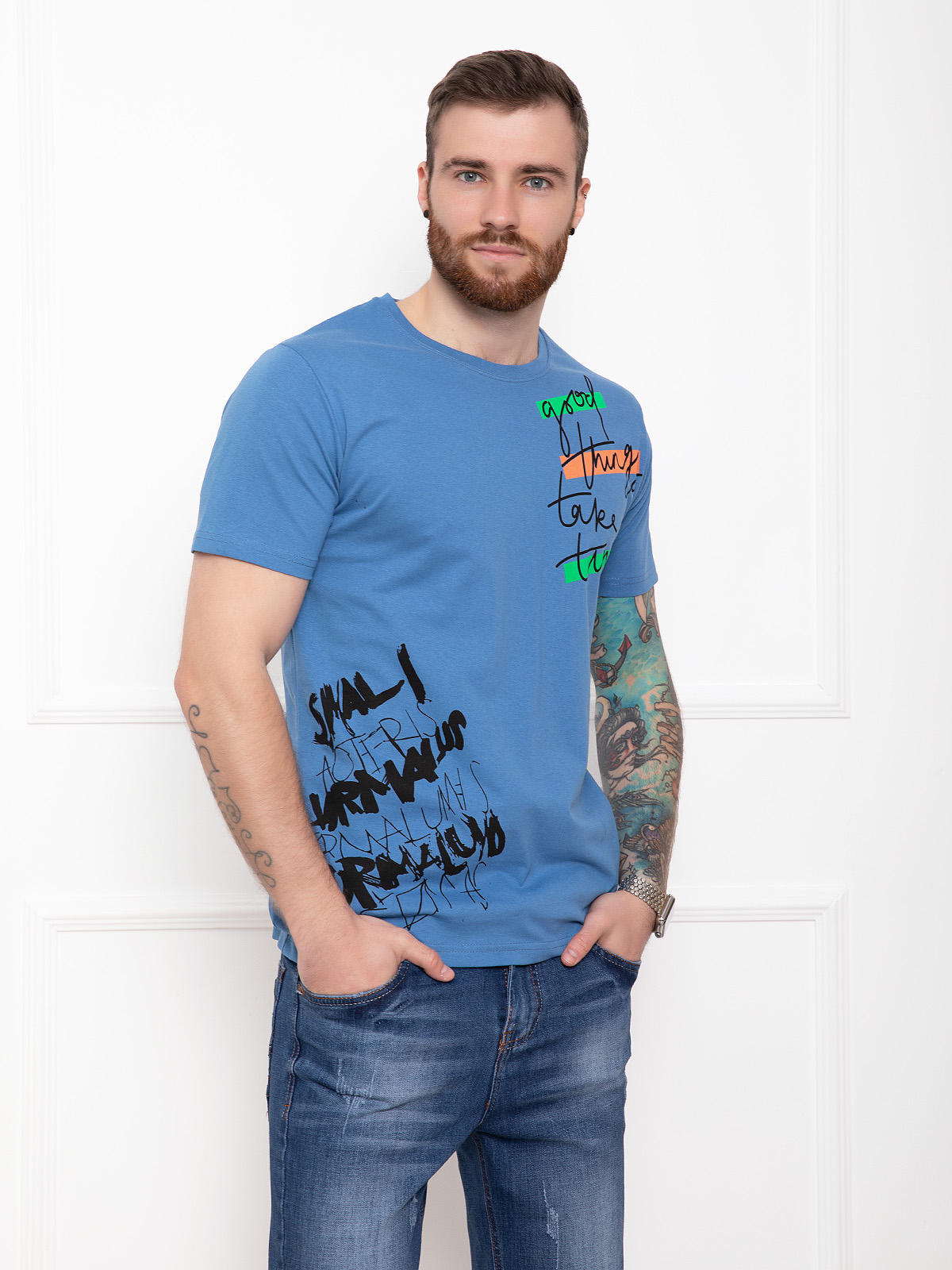 

Футболка ISSA PLUS GN4-38 S Синяя